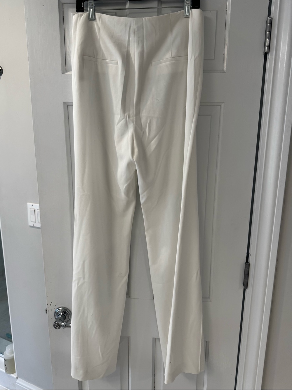 Alice + Olivia Cream Classic High-Waist Trousers